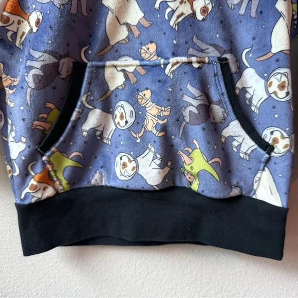 Handmade Halloween Pittie Minky Sweater Pockets - Blue, 12 months - Picture 2 of 4
